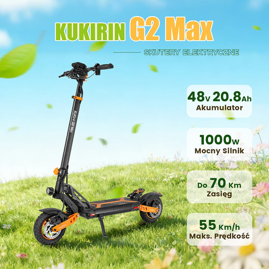 Hulajnoga Elektryczna KuKirin G2 Max Opony 10x2,75 Cali Silnik Bezszczotkowy 1000W Akumulator 48V 20Ah, 55km/h
